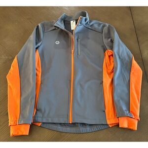 Przewalski Size L Mens Orange Full Zip Stand Collar Back Pocket Cycling‎ Jacket